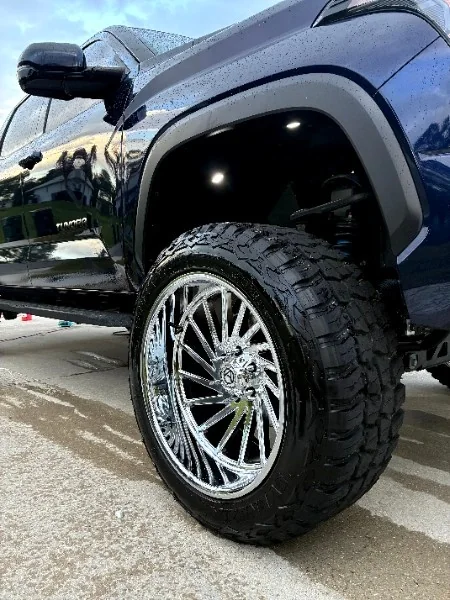 Clean custom truck wheel and tire